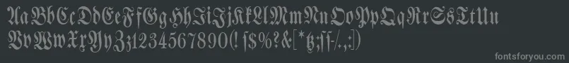 フォントSpacewinningfrax – 黒い背景に灰色の文字