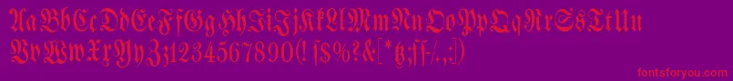 Spacewinningfrax Font – Red Fonts on Purple Background