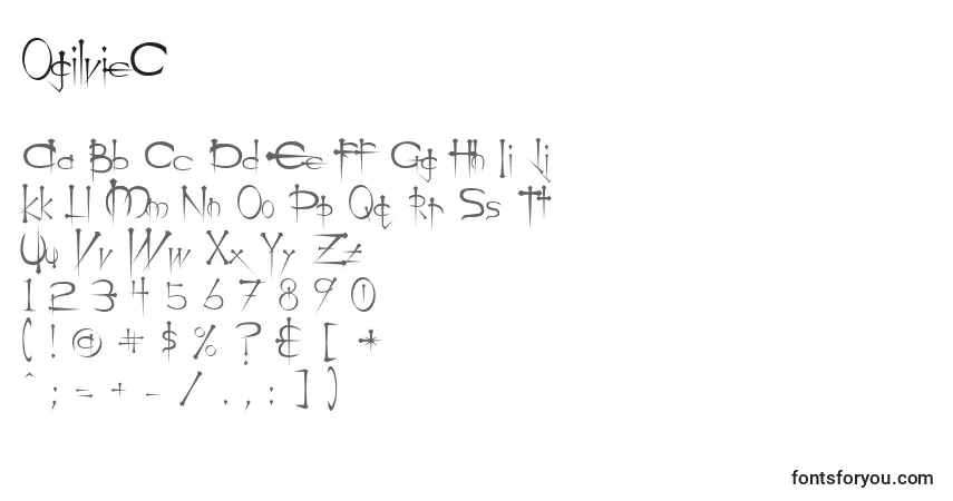 Czcionka OgilvieC (94328) – alfabet, cyfry, specjalne znaki
