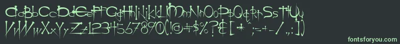 OgilvieC-fontti – vihreät fontit mustalla taustalla