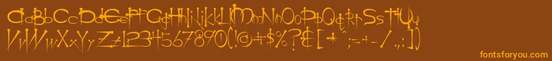 OgilvieC Font – Orange Fonts on Brown Background