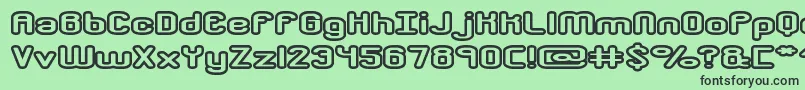 フォントCrackdownO2Brk – 緑の背景に黒い文字