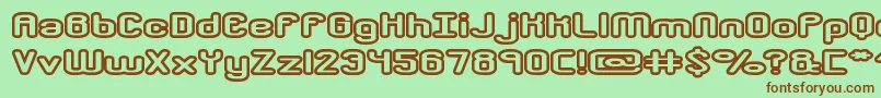 CrackdownO2Brk Font – Brown Fonts on Green Background