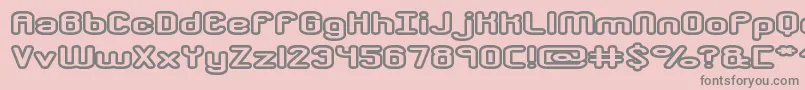 フォントCrackdownO2Brk – ピンクの背景に灰色の文字