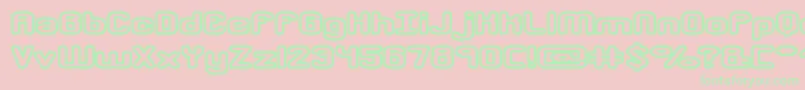 CrackdownO2Brk Font – Green Fonts on Pink Background