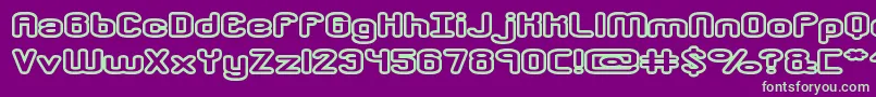 CrackdownO2Brk Font – Green Fonts on Purple Background