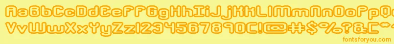 Czcionka CrackdownO2Brk – pomarańczowe czcionki na żółtym tle