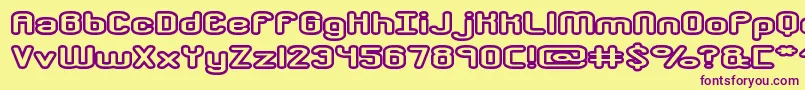 CrackdownO2Brk Font – Purple Fonts on Yellow Background