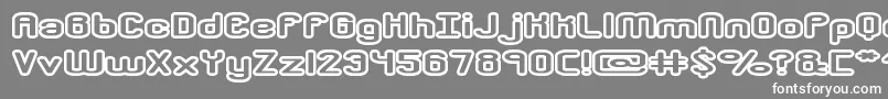 フォントCrackdownO2Brk – 灰色の背景に白い文字