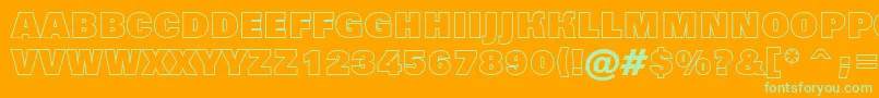 Grotic8 Font – Green Fonts on Orange Background