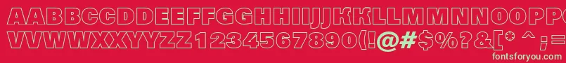 Grotic8 Font – Green Fonts on Red Background