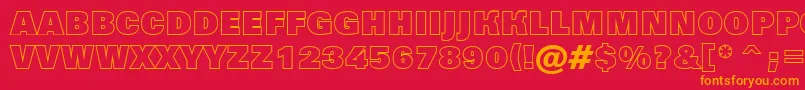 Grotic8 Font – Orange Fonts on Red Background