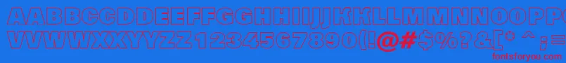 Grotic8-fontti – punaiset fontit sinisellä taustalla