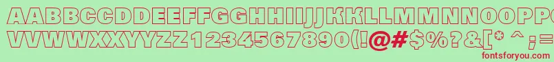 Grotic8 Font – Red Fonts on Green Background