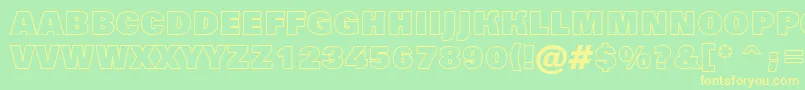 Grotic8 Font – Yellow Fonts on Green Background