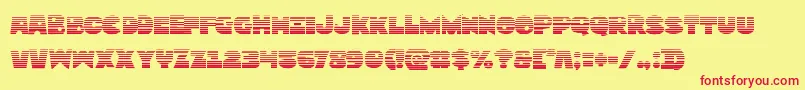 フォントZounderkitegrad – 赤い文字の黄色い背景