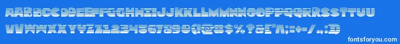 フォントZounderkitegrad – 青い背景に白い文字