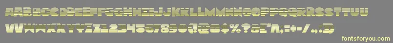 Zounderkitegrad-Schriftart – Gelbe Schriften auf grauem Hintergrund