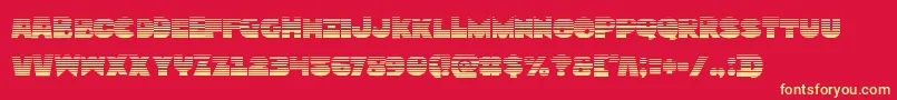 フォントZounderkitegrad – 黄色の文字、赤い背景