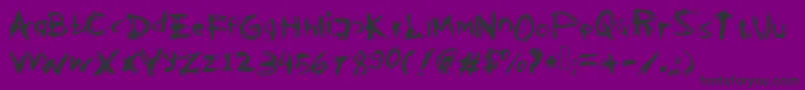 Kleptooperagrunge-Schriftart – Schwarze Schriften auf violettem Hintergrund