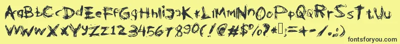 Kleptooperagrunge Font – Black Fonts on Yellow Background