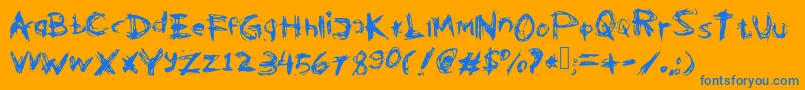 Kleptooperagrunge Font – Blue Fonts on Orange Background