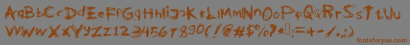Kleptooperagrunge Font – Brown Fonts on Gray Background