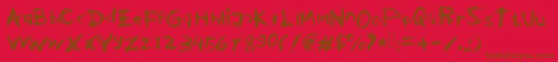Kleptooperagrunge Font – Brown Fonts on Red Background