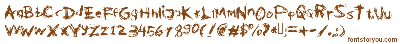 Шрифт Kleptooperagrunge – коричневые шрифты на белом фоне