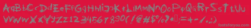 Kleptooperagrunge Font – Gray Fonts on Red Background