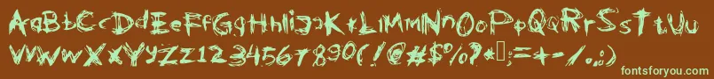 Kleptooperagrunge Font – Green Fonts on Brown Background