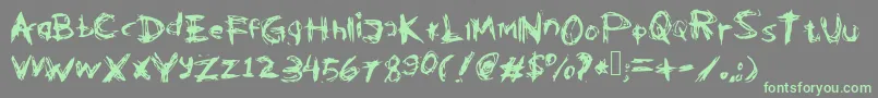 Kleptooperagrunge-Schriftart – Grüne Schriften auf grauem Hintergrund