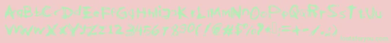 Kleptooperagrunge-Schriftart – Grüne Schriften auf rosa Hintergrund
