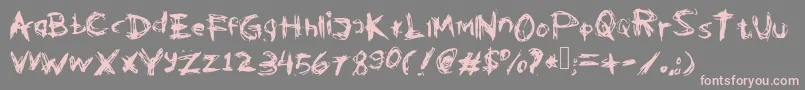 フォントKleptooperagrunge – 灰色の背景にピンクのフォント