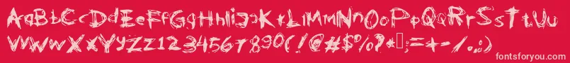 Kleptooperagrunge Font – Pink Fonts on Red Background