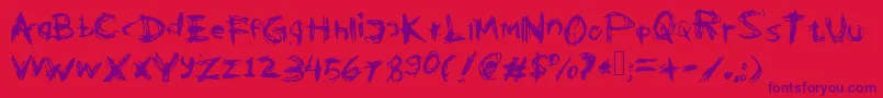 Kleptooperagrunge Font – Purple Fonts on Red Background