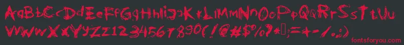 Kleptooperagrunge Font – Red Fonts on Black Background