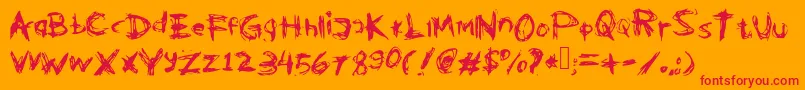 fuente Kleptooperagrunge – Fuentes Rojas Sobre Fondo Naranja