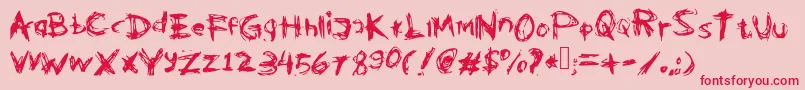 Kleptooperagrunge Font – Red Fonts on Pink Background