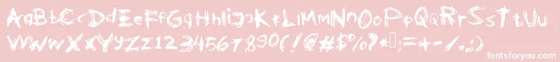 Kleptooperagrunge-Schriftart – Weiße Schriften auf rosa Hintergrund