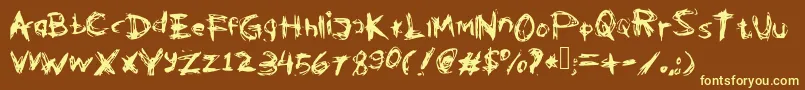 Kleptooperagrunge Font – Yellow Fonts on Brown Background