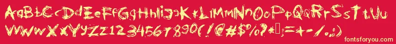 Kleptooperagrunge-Schriftart – Gelbe Schriften auf rotem Hintergrund
