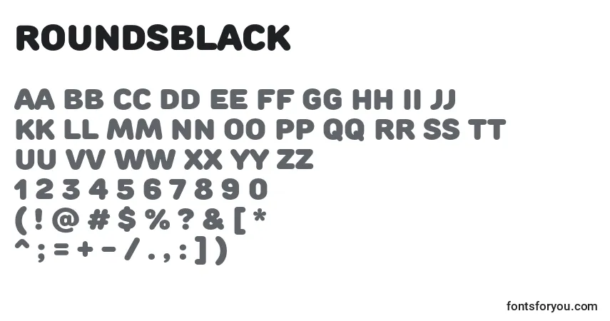 Schriftart RoundsBlack – Alphabet, Zahlen, spezielle Symbole