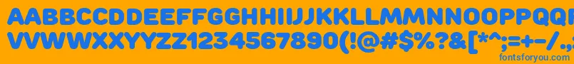 RoundsBlack Font – Blue Fonts on Orange Background