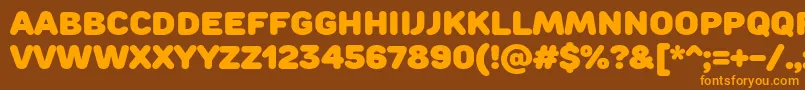 RoundsBlack-Schriftart – Orangefarbene Schriften auf braunem Hintergrund