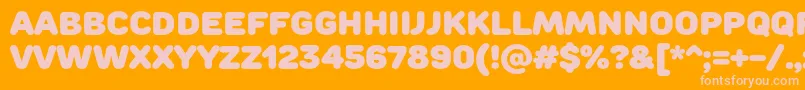 RoundsBlack Font – Pink Fonts on Orange Background