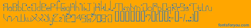 Torn-Schriftart – Blaue Schriften auf orangefarbenem Hintergrund