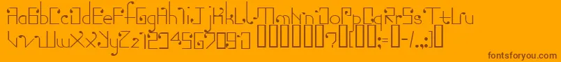 Fonte Torn – fontes marrons em um fundo laranja