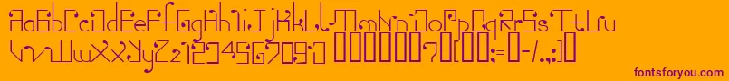 フォントTorn – オレンジの背景に紫のフォント