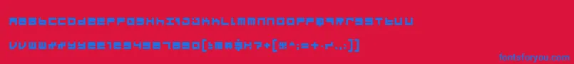 Micro Font – Blue Fonts on Red Background